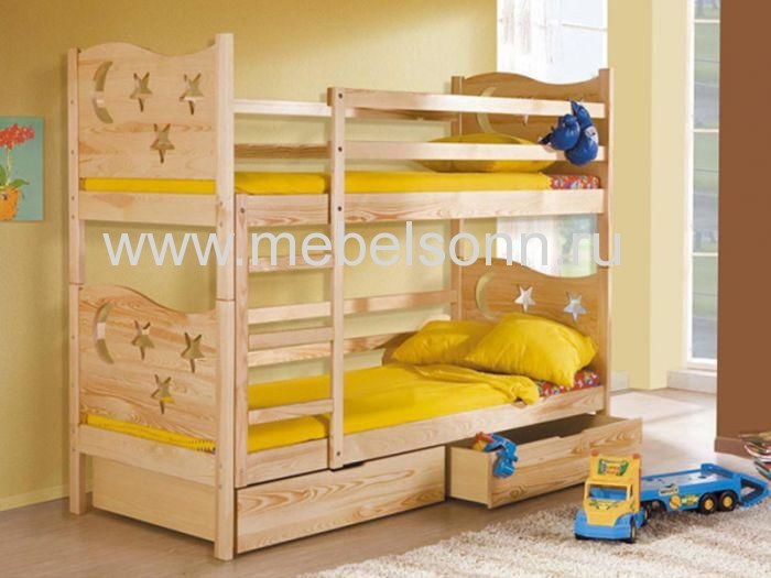 Двухъярусная Кровать Волшебник по цене 22837 рублей - Двухъярусные кровати в интернет магазине 'Мебель и Сон'