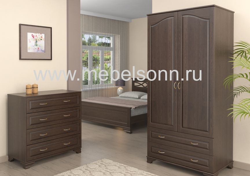 Шкаф "Витязь-114" по цене 31130 рублей - Шкафы из массива в интернет магазине 'Мебель и Сон'