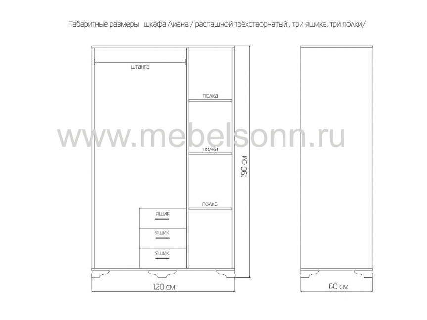 Шкаф "Витязь-101" по цене 31000 рублей - Шкафы из массива в интернет магазине 'Мебель и Сон'