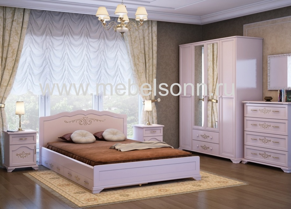 Спальный гарнитур Муза по цене 73320 рублей - Спальные гарнитуры в интернет магазине 'Мебель и Сон'