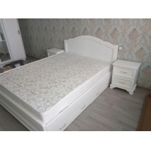 : Кровать двуспальная цвет белый с тумбами цена  рублей.