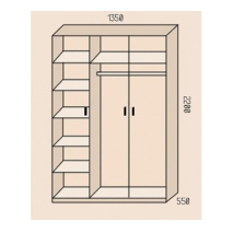 Трехстворчатые: Шкаф "Марьино 3" цена 60154 рублей.